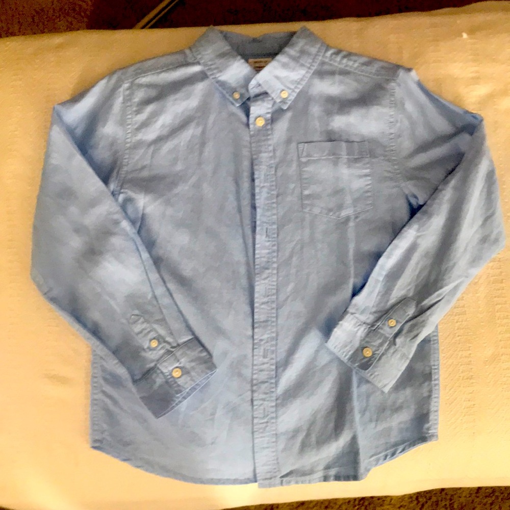 Gymboree Boys blue button up dress shirt size 10-12